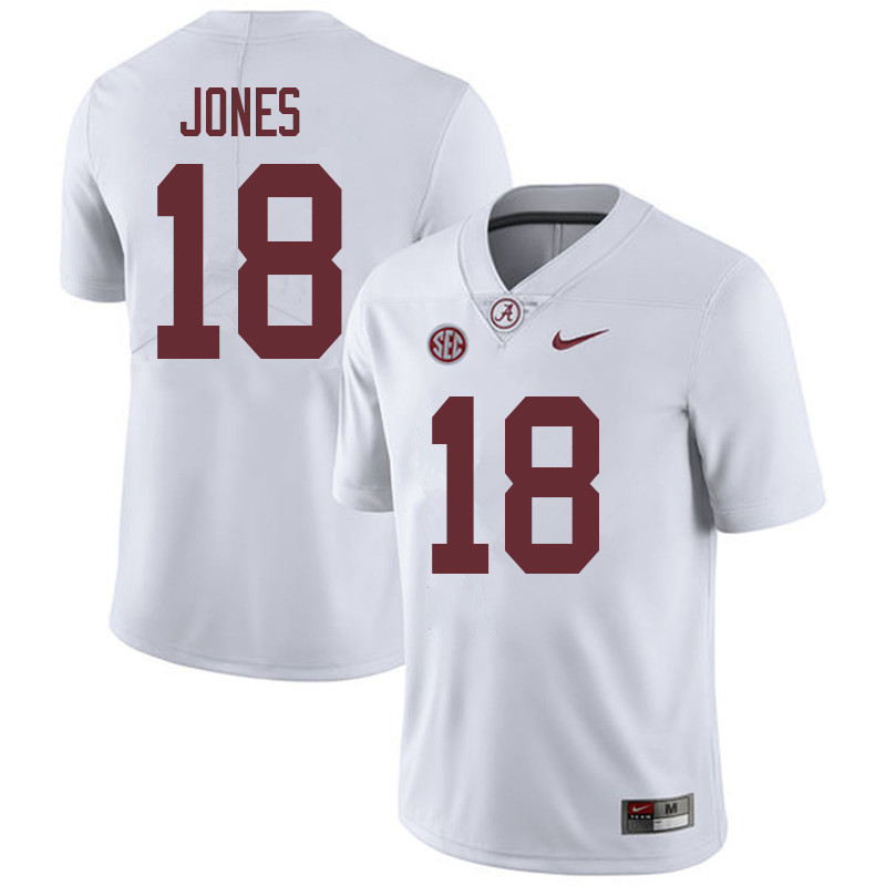 Men #18 Austin Jones Alabama Crimson Tide College Football Jerseys Sale-White
